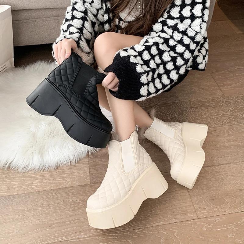 2024 Brand Ladies Shoes Ankle Women's Boots Fashion Round Toe Modern Boots Women Winter Short Plush Platform Shoes for Women