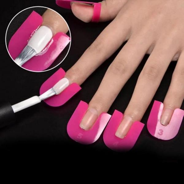 26 Pcs Nail Art Spill Prevention Clip Model Clip Nail Edge Print G Curve Shape Nail Varnish Spill Prevention Aids