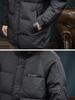 Men's Luxury Goose Down Mid-Length Hooded Winter Jacket, Plus Size, Thick & Warm Outerwear, 2025 New Arrival