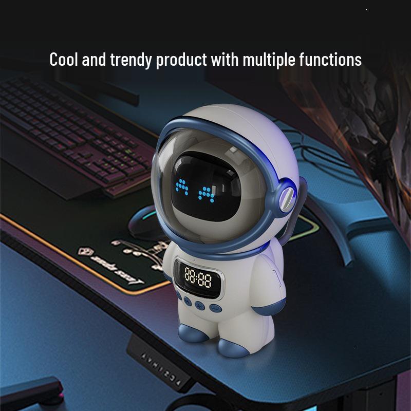 Bluetooth Interaktiver Astronauten-Lautsprecher-Uhr mit Wecker & Speicherkartensteckplatz - Kreatives Geschenk