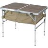 VASTLAND Outdoor Table with 90cm X 80L Storage Height Adjustment Storage, 60cm, Tan, Capacity, Foldable, 4-Stage