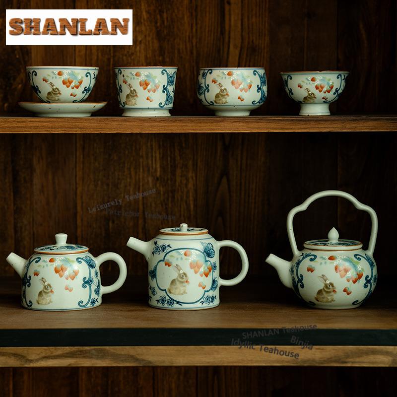 180ml Blue And White Ru Kiln Butterfly Gaiwan Creative Tea Tureen Household Tea Bowl With Lid Kit Tea Brewing Cover Bowl Teaset