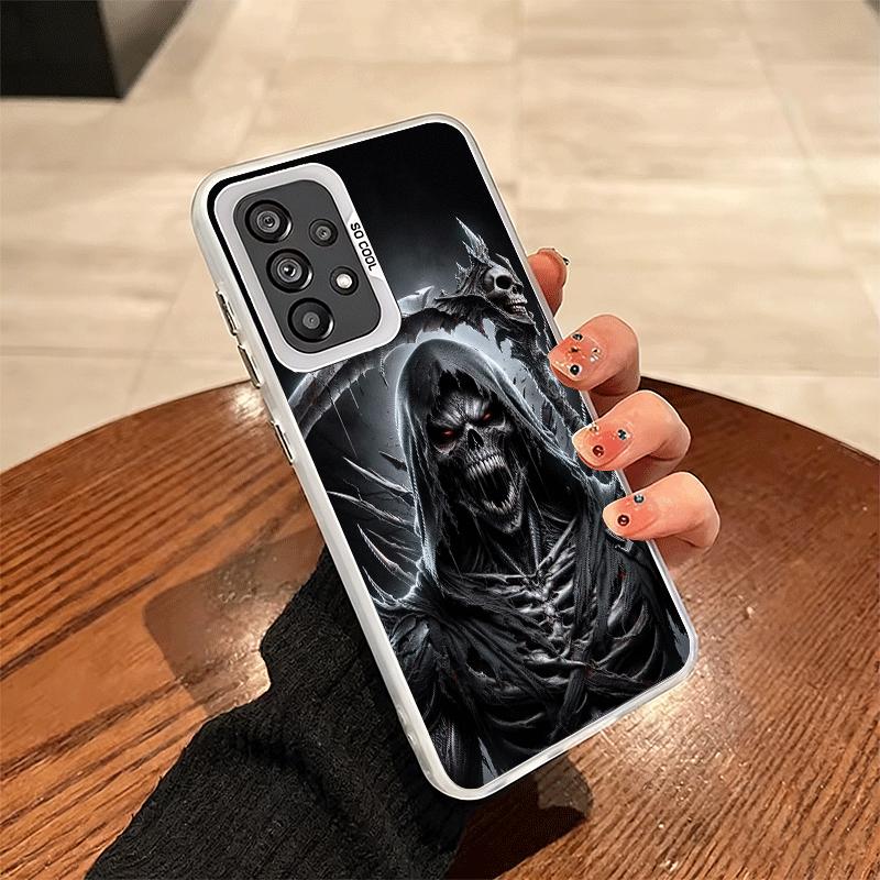 Death Grim Reaper Skull Scythe Soft Phone Case for Samsung A17 A16 A15 A14 A13 A57 A56 A55 A54 A53 A37 A36 A35 A34 A33 A26 A25 A