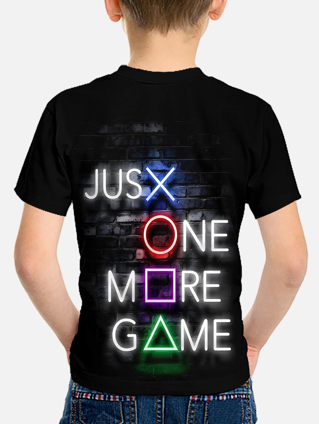 

Корейская детская одежда 2024 года, детская одежда для любителей видеоигр, весенняя детская футболка, одежда для мальчиков, топы, рубашки с коротким рукавом 160