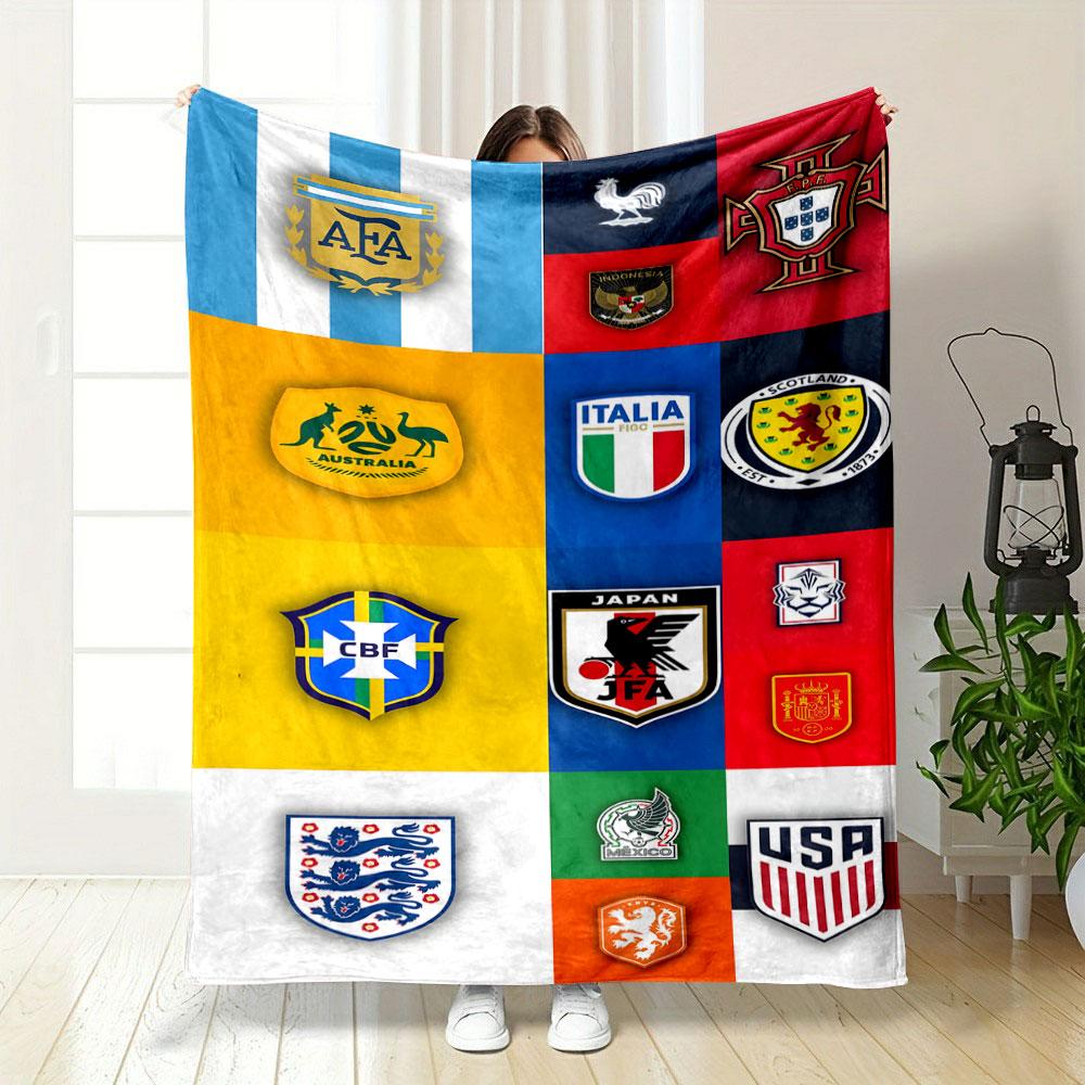 National Football Team Logos Collection Patterned Blanket, Flannel, Suitable for All Seasons, Home Decor, Warm and Cozy