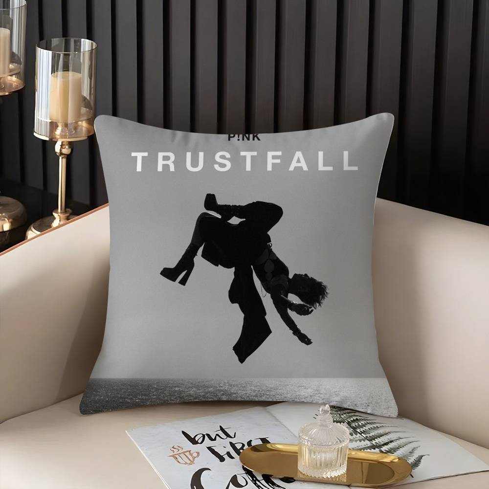 Pink Trustfall P!Nk Singer Pillow Case Home Dorm Chair Back Short Plush Double-Sided Printing Office Nap Time Cushion Cover