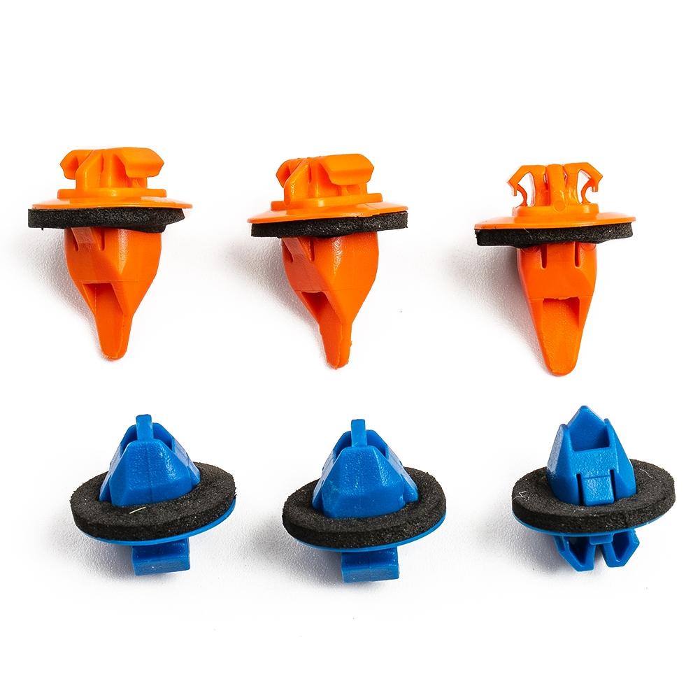 38pcs Retainer Clips Car Fender Flare Blue+Orange 75495-35010 75397-35010