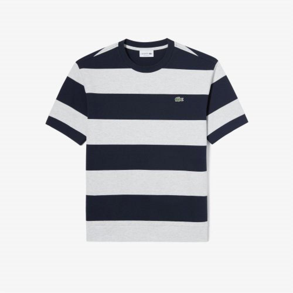 

LACOSTE Мужская футболка Overfit Milano Stripe [Серый Меланж]