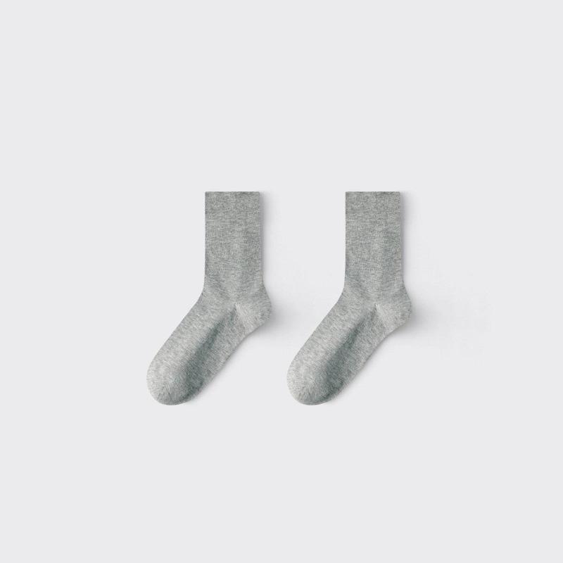 5/10 Pairs Women's Seamless Solid-Color Cotton Mid-Calf Socks