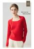 Lekasha Women's 100% Pure Cashmere Square Neck Slim-Fit Pullover