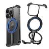 Oatsbasf Minimalist Phone Case for iPhone 16 Pro Max with Ring 360° Rotatable Magnetic Kickstand Metal Frameless Bumper Cover