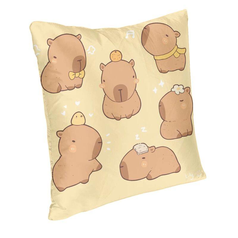 Capybara Cushion Cover Double Side Print Floor Pillow Case For Car Cool Pillowcase Home Decor