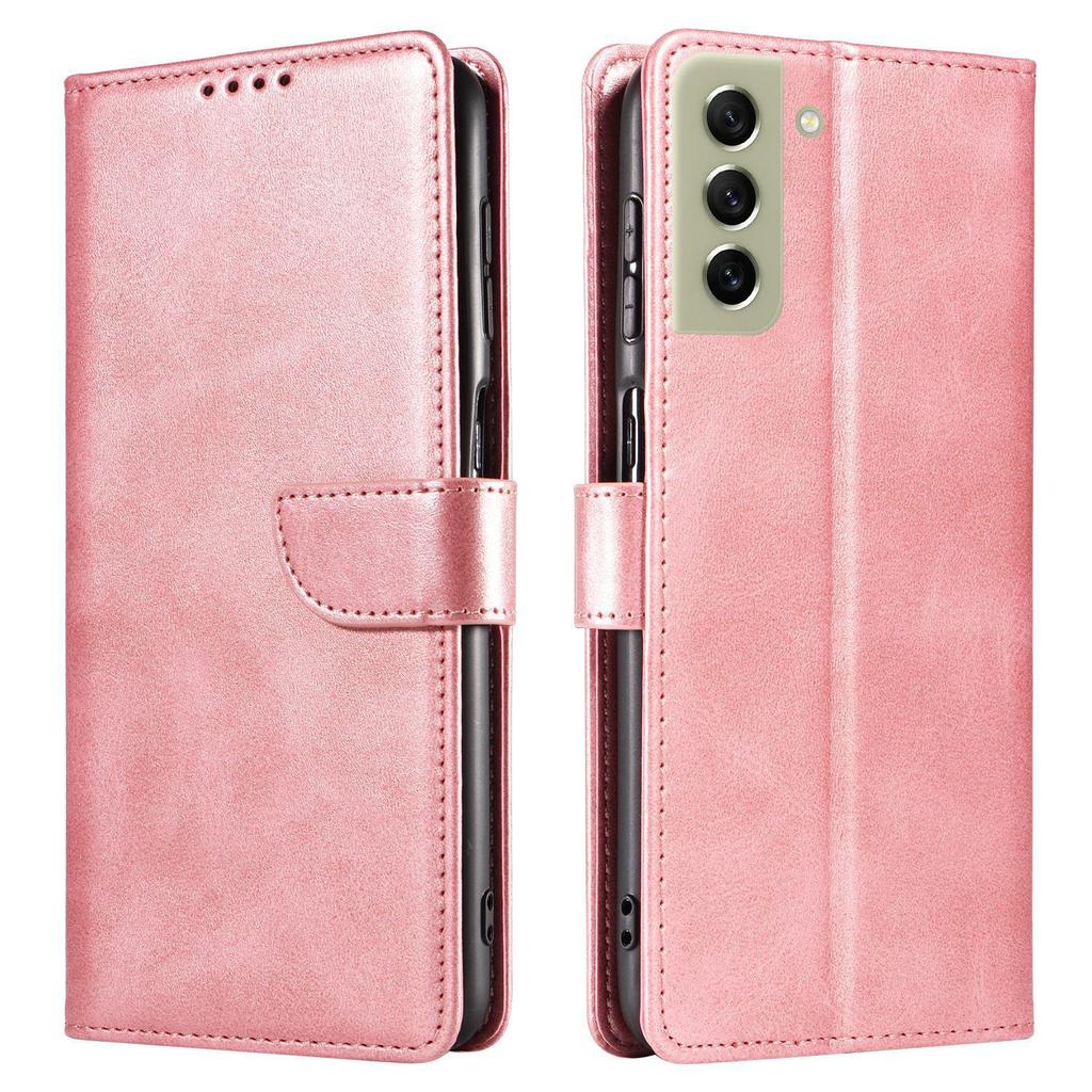 Samsung S21FE Leather Case with Calf Pattern and Flip Cover
