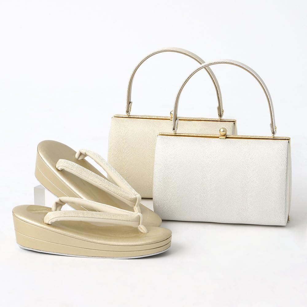 Zori Bag Visiting Coming of Age Made in Made in Gold and Silver Thread Gold Set, Tomesode, Kimono, Formal, Kimono, Furisode, Wedding, Ceremony, Japan,