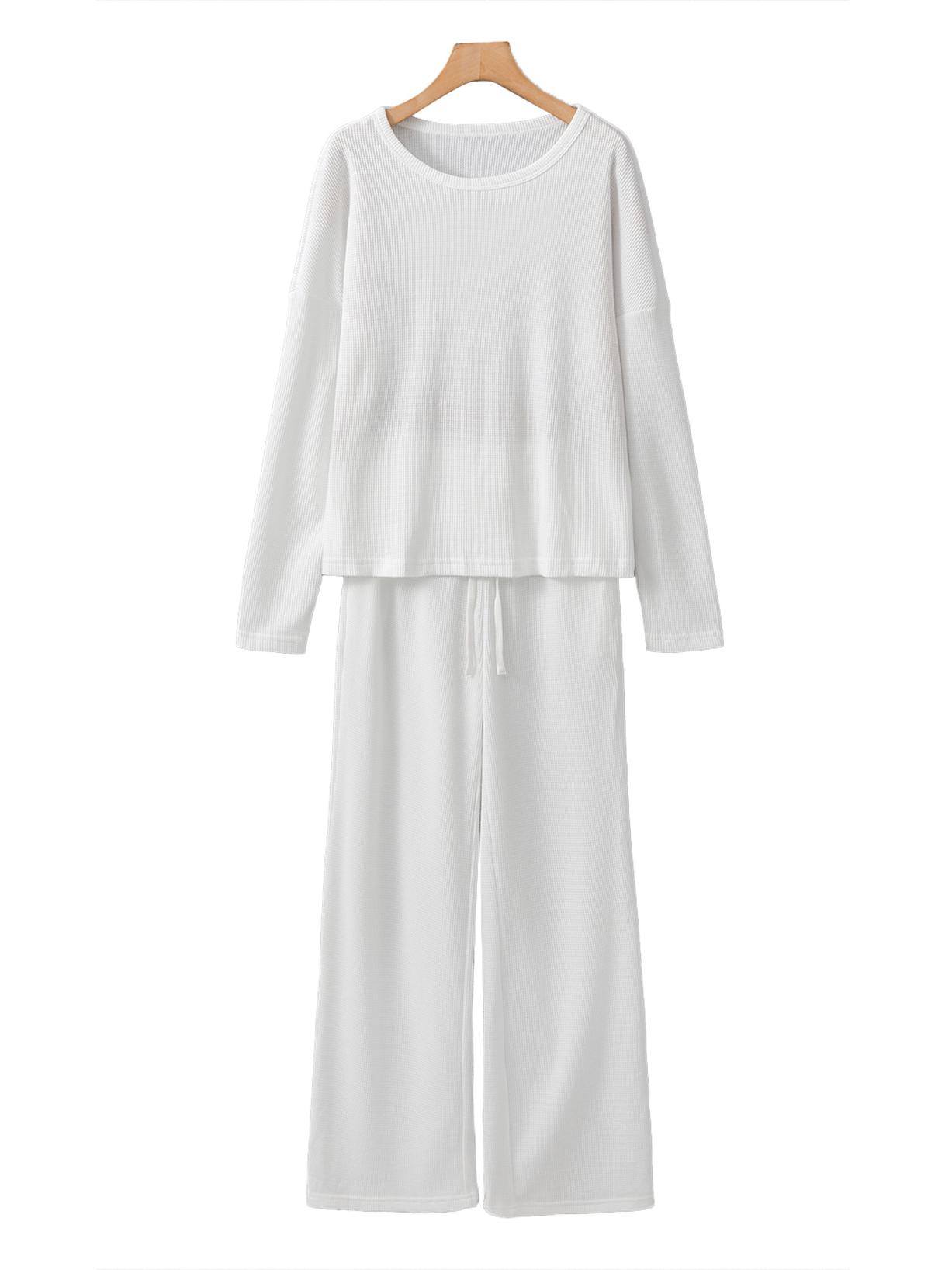 

Shiying Европейский и американский комплект-двойка с длинным рукавом для женщин на зиму с карманами - Однотонный, Повседневный, Мода кросс-границы XL белый