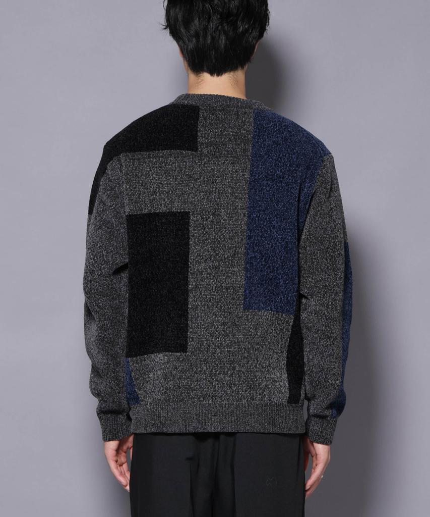 Nano Universe Mohair Blocking Size M Men's Knit, 010, Black, 672-5222226