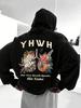 Autumn and Winter Fashion Printed Hooded Sweatshirt for Sports and Leisure, Loose Holiday Gift