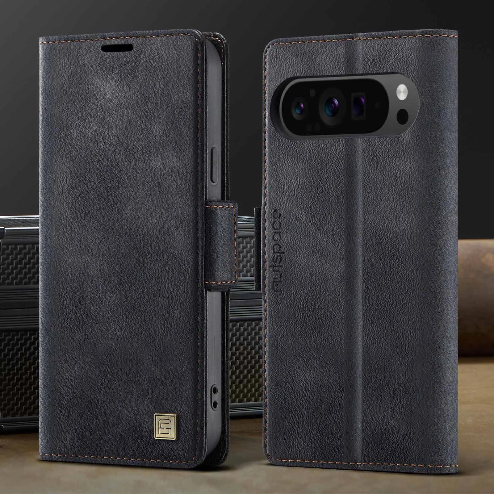

Flip Wallet Magnetic Phone Case For Google Pixel 9 Pro XL 8A 8 RFID Blocking Retro PU Leather Crad Slot Holder Shockproof Cover For Google Pixel 9