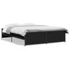 VidaXL Black Bed Frame 140x200 Cm Engineered Wood and Metal, Bed, Guest Bed, Double Bed, Bedroom Furniture, 3279887