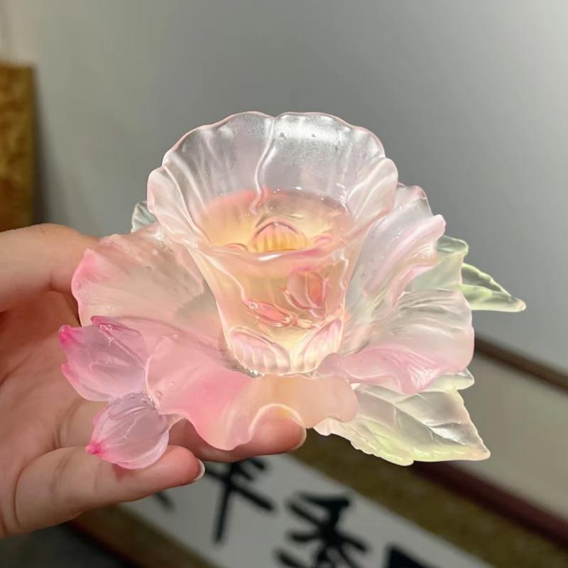 

Двенадцать Богов Цветов Подставка под чашку Гибискус и Комбинация подставок Дегустация чая Чашка Кунг-фу Глазурованная ремесленная работа Орнамент Подарки 200ml