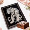Perlmutt Weißer Tiger DIY Diamantmalerei Kits 15,7x19,6 Zoll Edelstein Kunst Diamantmalerei Kits Ohne Rahmen für Erwachsene Geschenkidee Heimwanddekoration