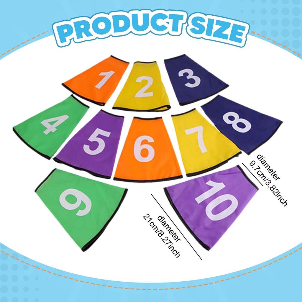 Number Soccer Cone Collars Bright Color Agility Sleeves for Football Basketball Classroom Training