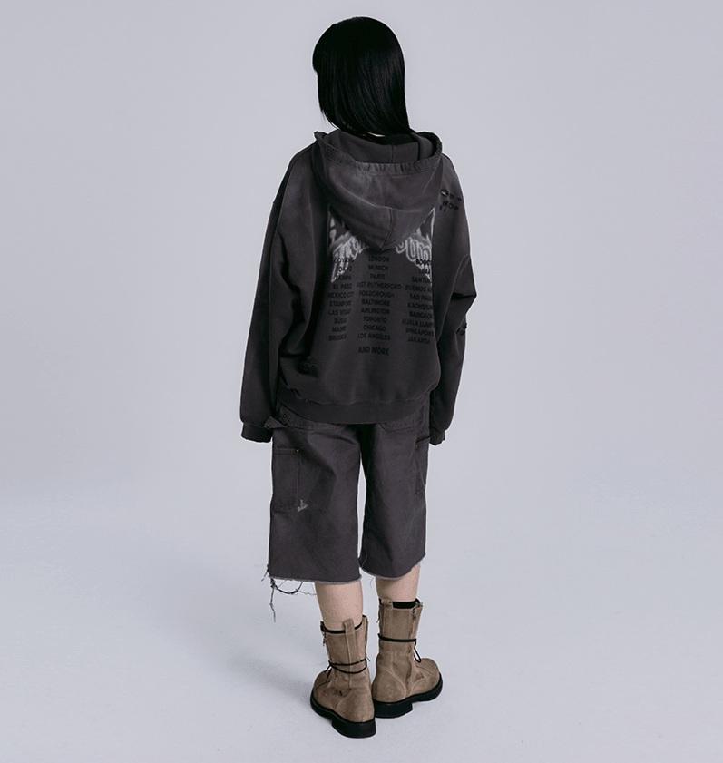 Official BTS WORLD TOUR 'ARIRANG' Zip-up Hoodie (Charcoal) - Limited Tour Edition