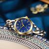 Damen modische hochwertige Balkenwaage rundes Zifferblatt Schnalle Stahlband Quarz Uhr.