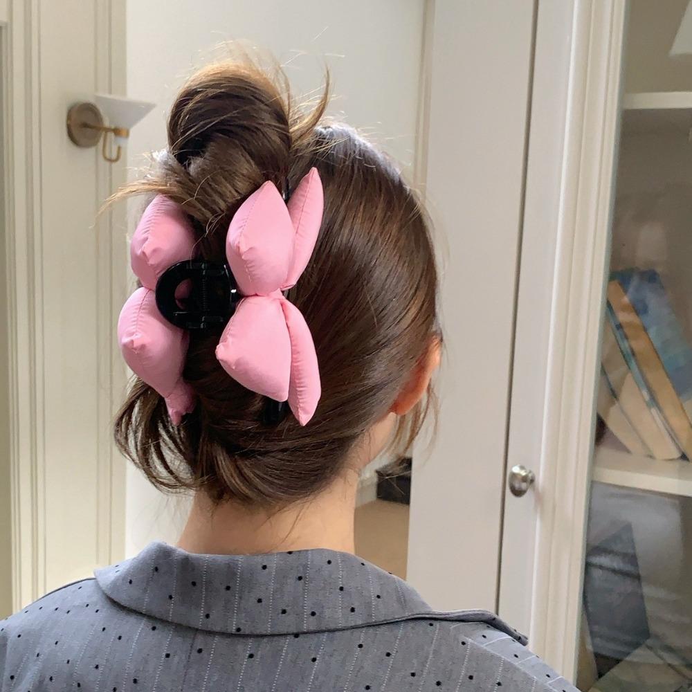 Sponge Ribbon Hair Crab Clip Korean Style Large Shark Clip Funny Bow Hair Claw  Daily