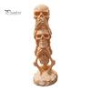 Office Desk Accessories 3D Printed Triple Skull Statue, Halloween Horror Hear No Evil See Modern Interior Ornaments Speak Figurine, Creative Decor for