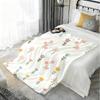 Pastelthinstemflowerditsy Throw Lightweight 240G Flannel Blanket Soft Skin-Friendly For Summer Cooling