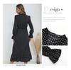 European & American Long-Sleeved Pleated Polka Dot Dress - Autumn/Winter 2022