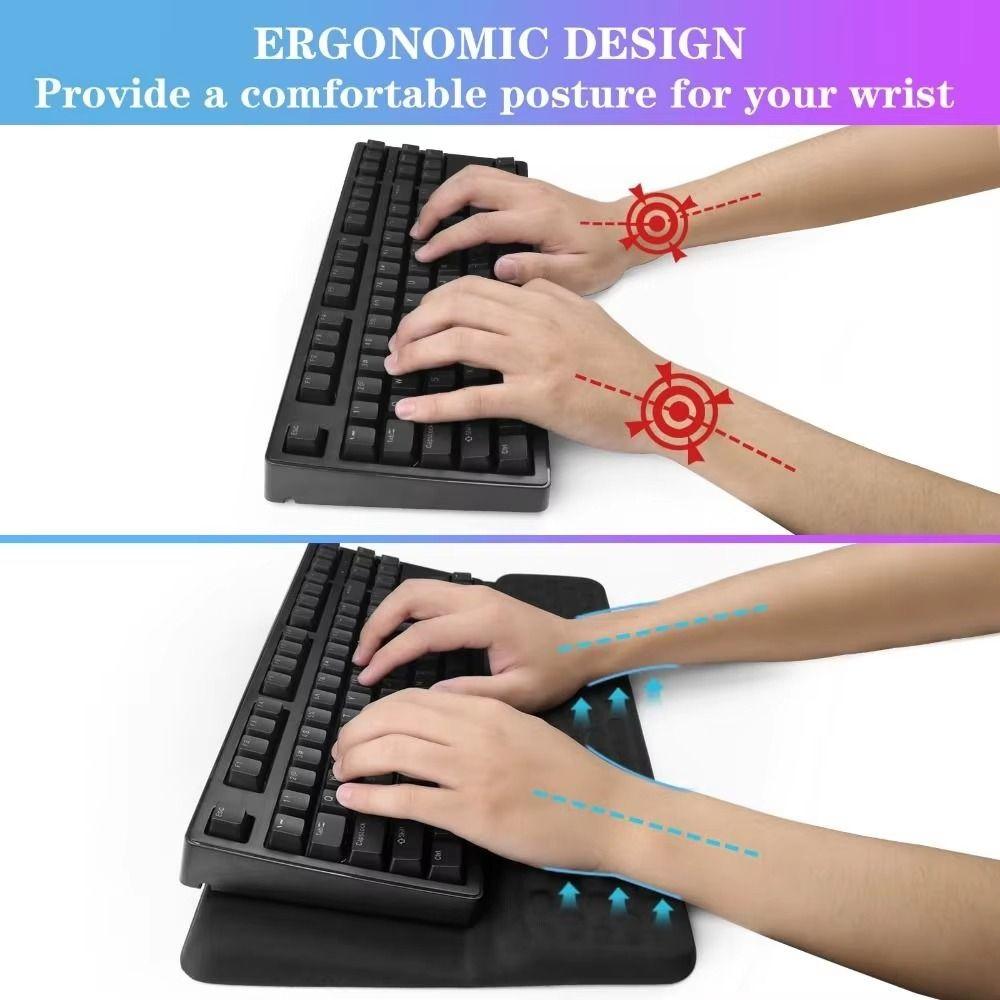 Non-Slip Wrist Rest Tilted Keyboard Riser Ergonomic Computer Keyboard Stand Typing Work