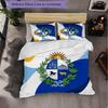 Uruguay Football Pattern 3 Pieces Bedding Set Soft Microfiber Duvet Cover with Pillow Cases for Bedroom