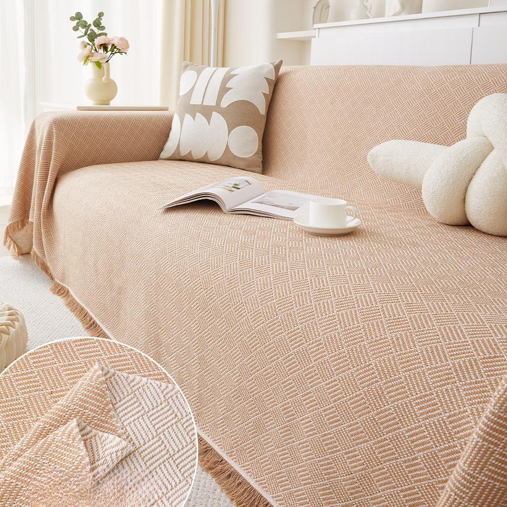 Nordic Ins Wind Sand Hair Towel Full Cover Cloth Cotton Dust Cover Sofa Cover Blanket Four Seasons General Sofa Cushion Cover Cover