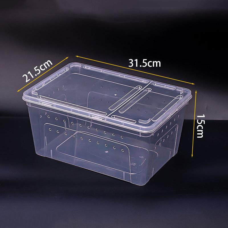 Reptile Breeding Box Secure Portable Terrarium with Clear View Escape Proof Lid for Transport and Pet Display