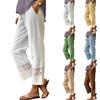 Ladies' Casual Loose Patchwork  Cropped Pants