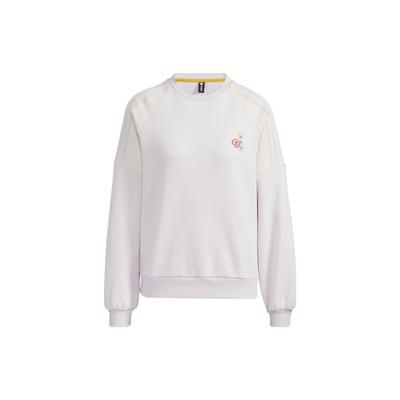 Solid Color Crew Neck Sports Sweatshirt Women Tops White HF7292