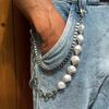 Unisex Punk Waist Belt: Pearl Double Layer Chain for Pants & Skirts