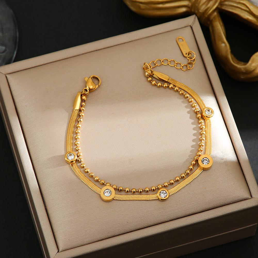 Colorfast Korean-Japanese Titanium Steel Women's Bracelet - Versatile, Fashionable Hand Jewelry.