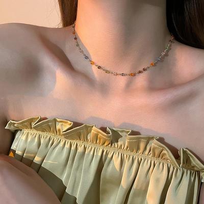 Sommer Dopamin Halskette: Frische, farbenfrohe Perlen in einem Nischendesign für einen süßen, von Prominenten inspirierten Look