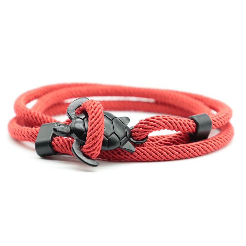Noter Marine Animals Turtle Bracelet Men Multilayer Adjustable Rope Braslet Summer Beach Surfing Accessories Nautical Braclet