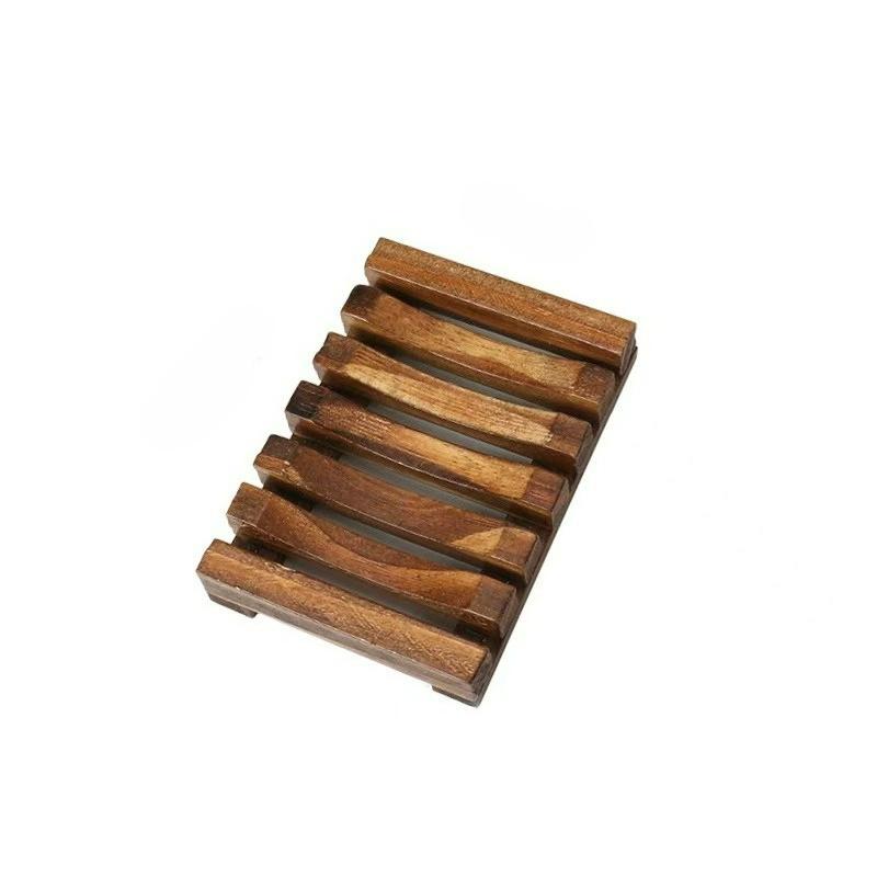 Wooden Soap Dish for Shower Bathroom, Self-Draining Design Keeps Soap Dry Clean, Elegant Bamboo Bath Organizer коричневый