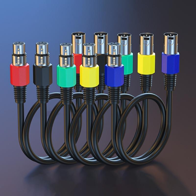 3Pin Microphone Extension Cable Adapter 3Pin Female to Male 3Pin Microphone Connectors for Speakers Mixer Amplifier
