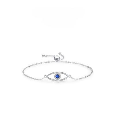 S925 Sterling Silber Volldiamant Teufelsauge Armband für weibliche Nische Licht Luxus Ausgehöhlte Blaue Augen Verstellbares Armband Zubehör