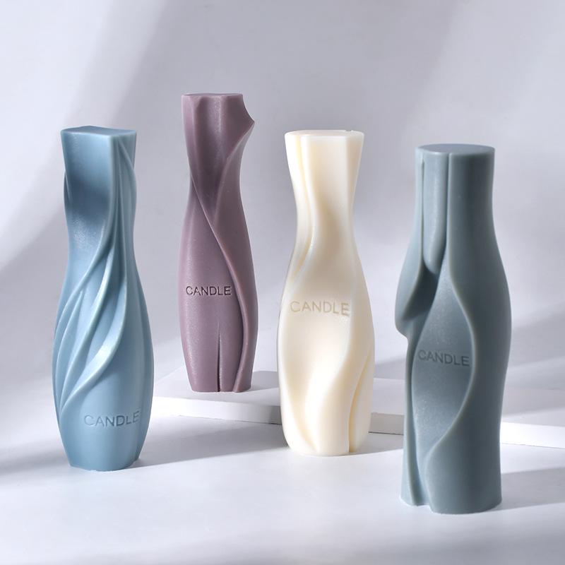 Sanshin Vase-Shaped Scented Candle Mold for DIY Perfume Bottle and Plaster Diffuser Stone Ornaments