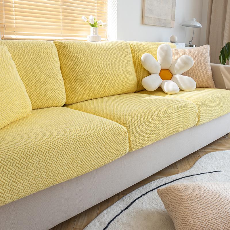 Jacquard Sofa Cover Stretch Fabric Sofa Seat Cushion Cover For Living Room Removable Spandex Seat Case Chaise Lounge Home Pets