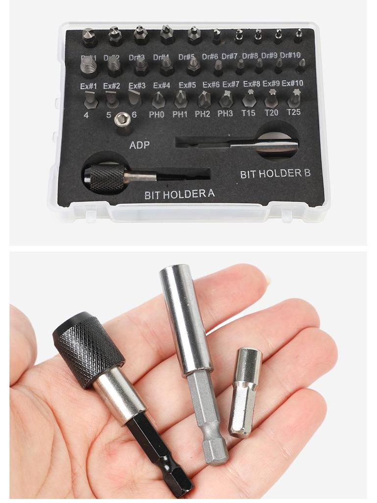 33-Piece Plastic Box Screw Extractor S2 Stripped Screw Remover Drill Bit Set