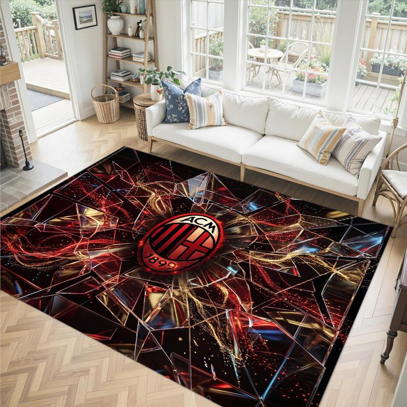 AC Milan Design Crystal Velvet Carpet Cozy Non?Slip Printed Rug For Bedroom Living Room Entrance