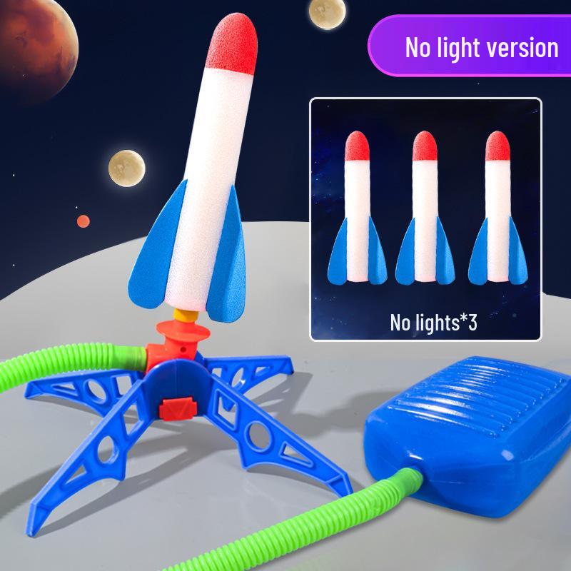 Interactive Foot-Pedal Rocket Launcher Toy with LED Lights for Outdoor Play